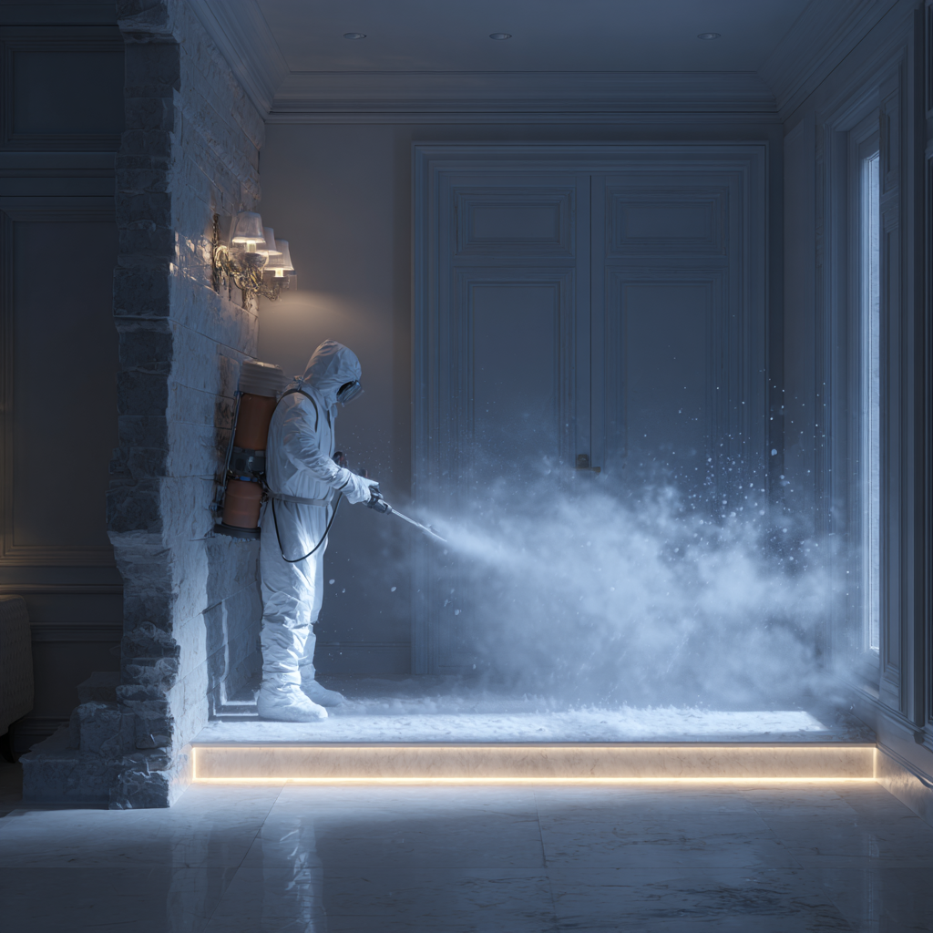 Pracownik firmy dezyn der wykonywujący metode cryonite